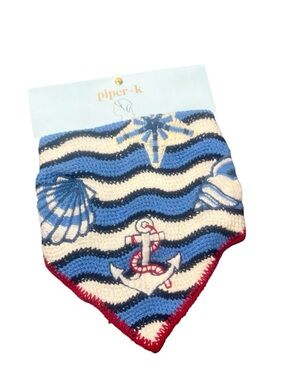 PIPER K Blue & White Nautical Bandana Hair